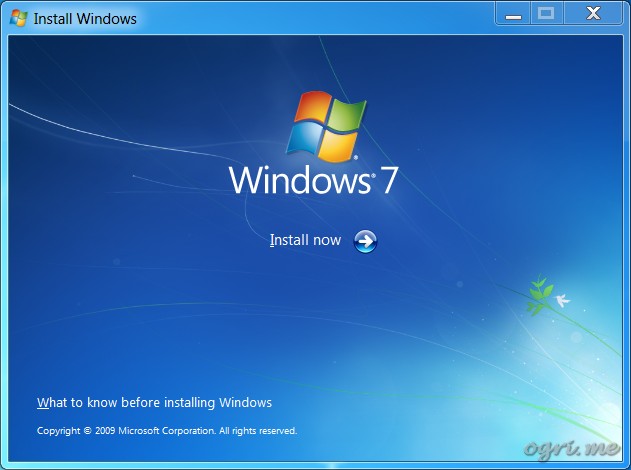 Repair install - step 1 - Install Windows